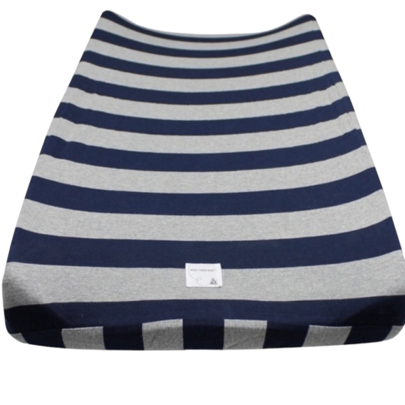 Burts Bees Baby Navy and Gray Changing Pad Cover - Picture 1 of 5
